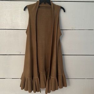 Evelyn K brown thick knit vest